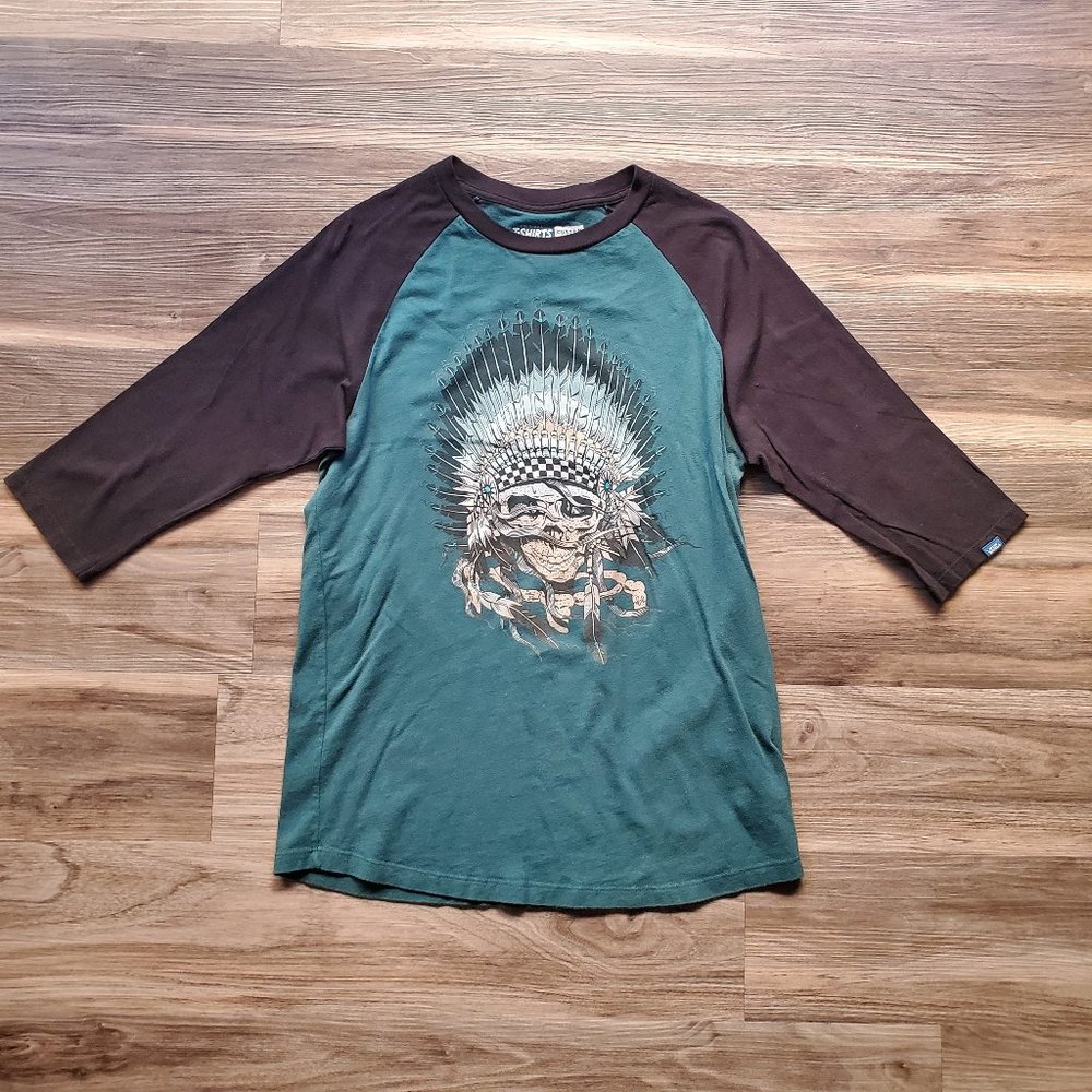 3/$30 Vans Baseball Tee Skull Graphic Print